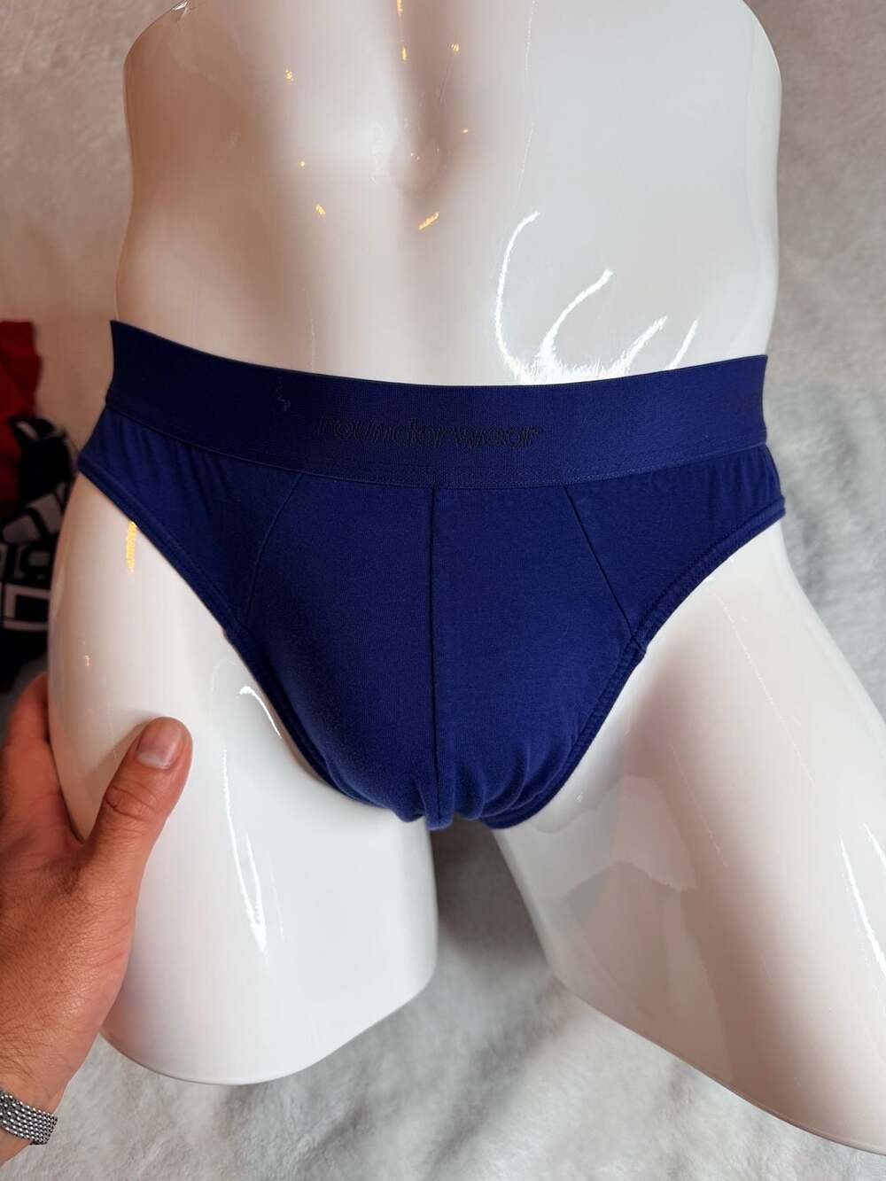 Rounderwear Men's Cotton Stretch Briefs Dark Blue Size Large RWC04